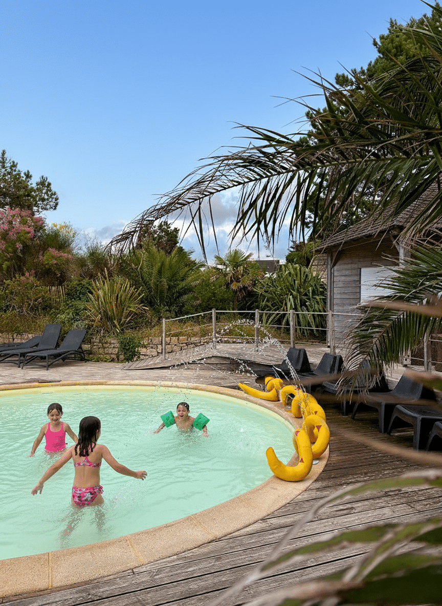 enfants qui jouent dans une piscine